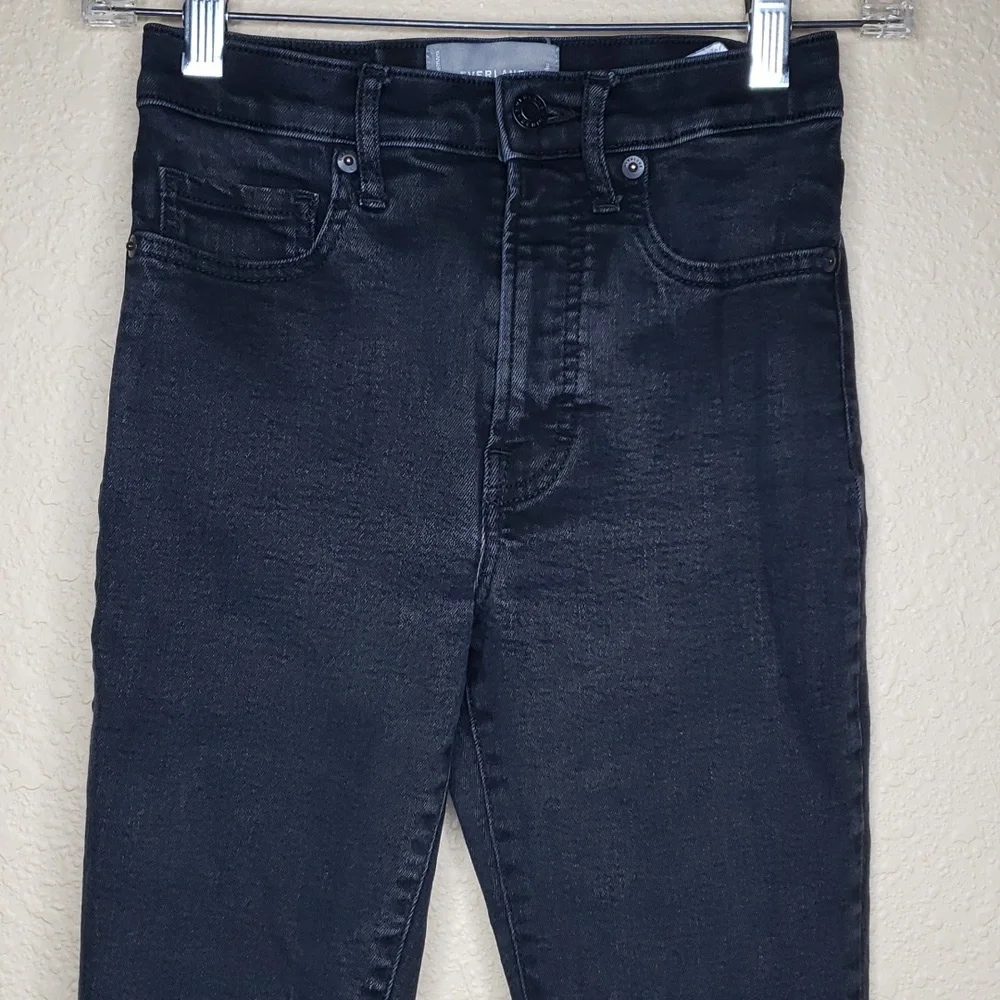 Everlane The Authentic Stretch High Rise Skinny Jeans Size 25 Cotton Modal Black